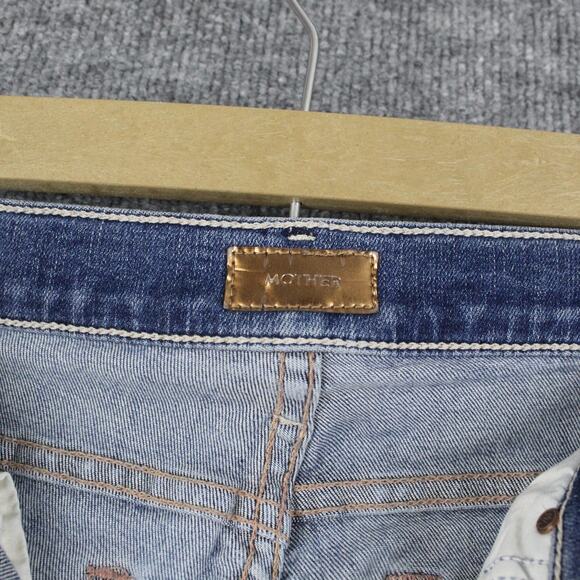 Mother Jeans 25 Blue The Weekender Fray Walking On Coals Flare Denim Minimalist - Picture 6 of 15